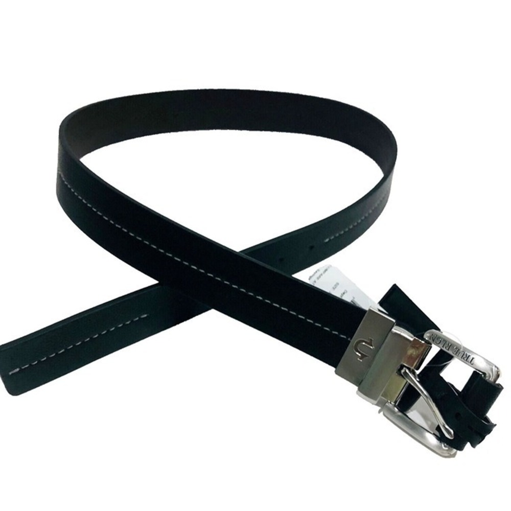 NWT True Religion Reversible Leather Belt Y2K Biker Western Minimalist Mens 34